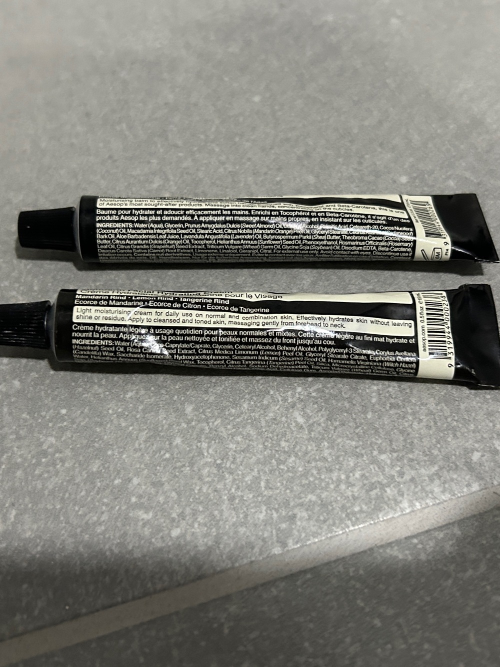 Aesop Set of 2 Travel-Sized Hand & Face Cream Tubes